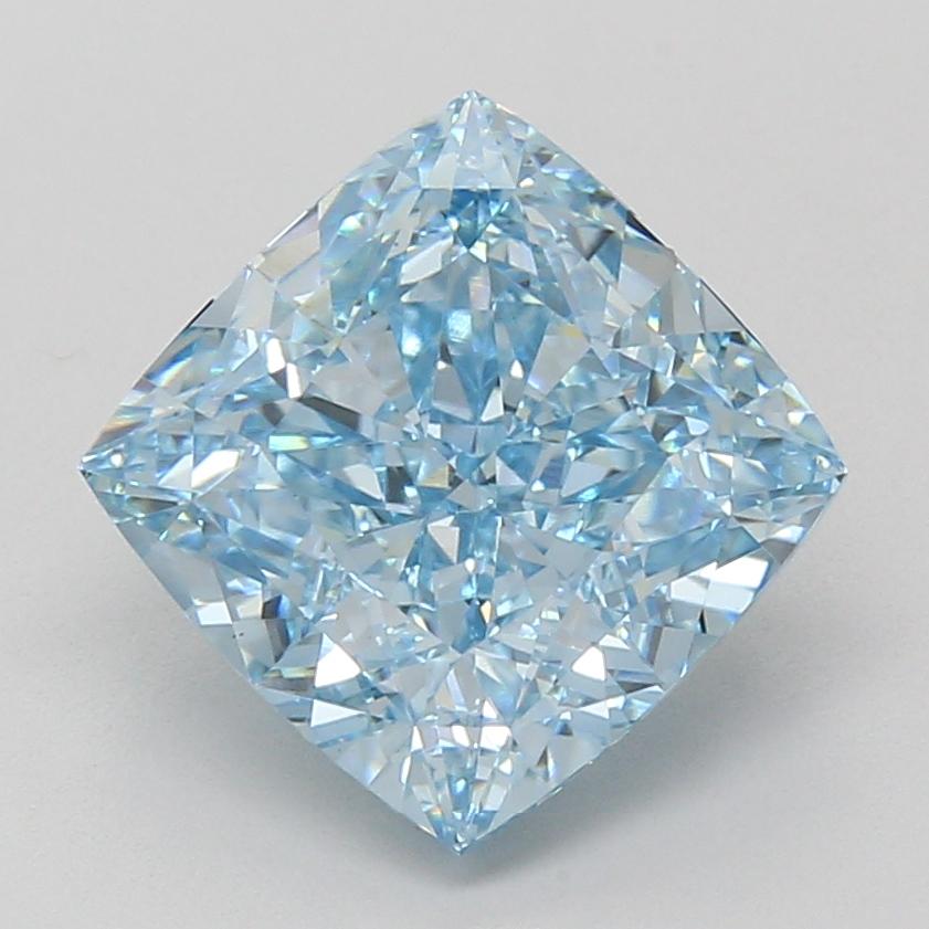 5.06 Ct. Fancy Vivid Blue Cushion Lab Grown Diamond