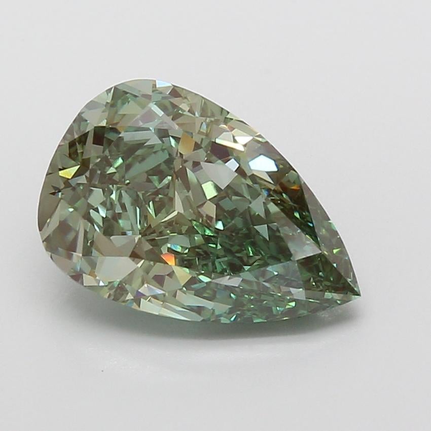 4.06 Ct. Fancy Vivid Green Pear Lab Grown Diamond