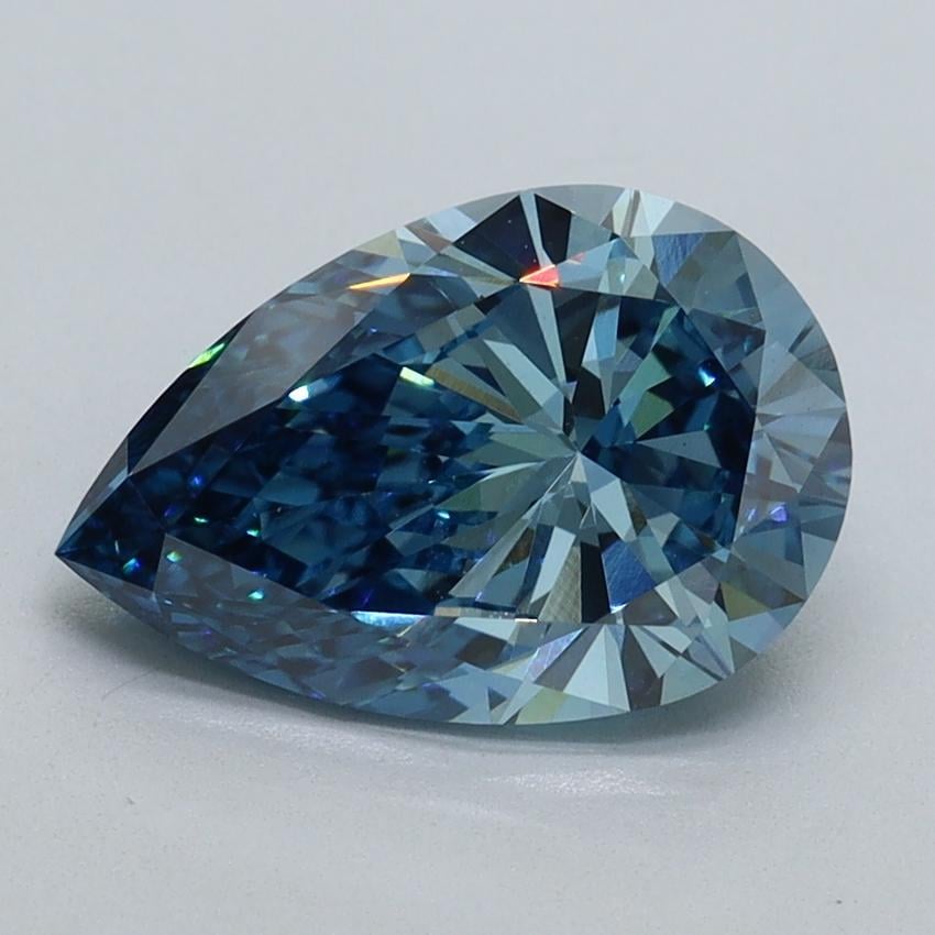 2.10 Ct. Fancy Vivid Blue Pear Lab Grown Diamond