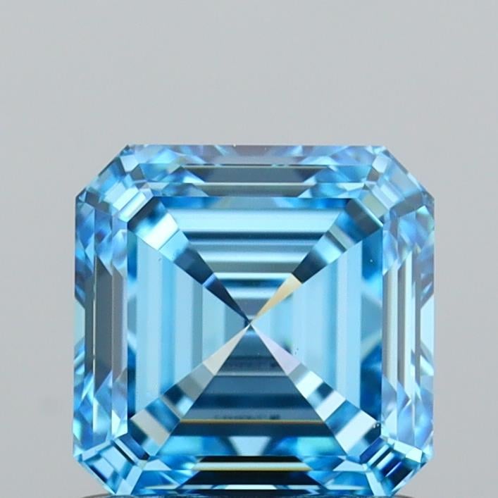 1.00 Ct. Fancy Vivid Blue Asscher Lab Grown Diamond