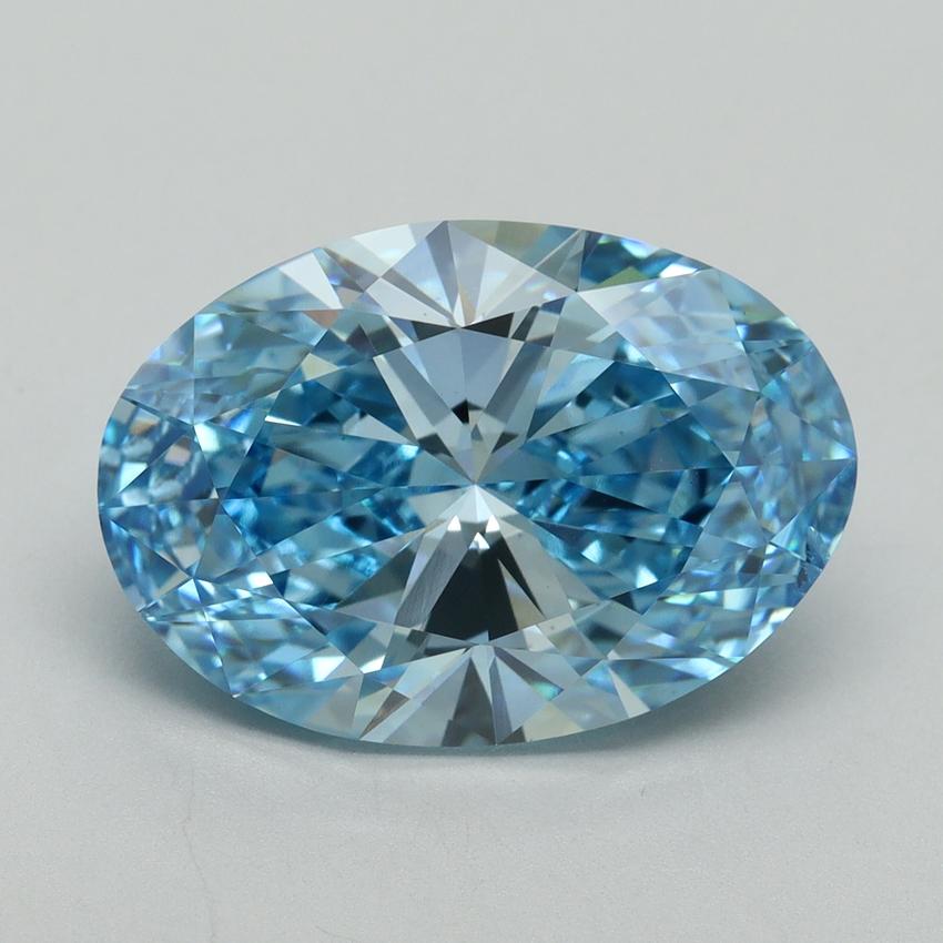 7.09 Ct. Fancy Vivid Blue Oval Lab Grown Diamond
