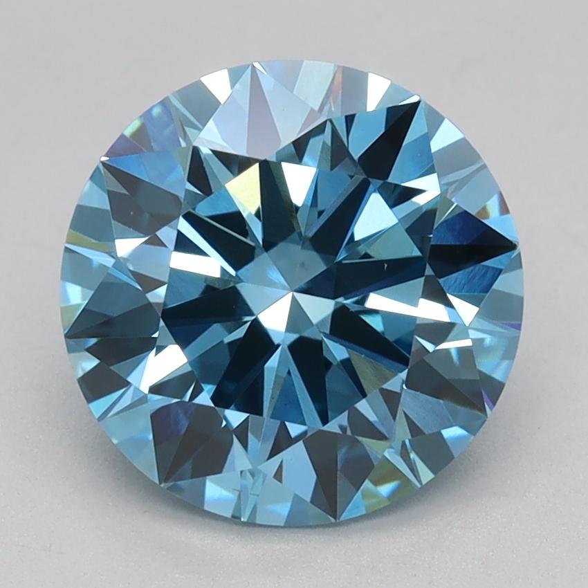 2.00 Ct. Fancy Vivid Blue Round Lab Grown Diamond
