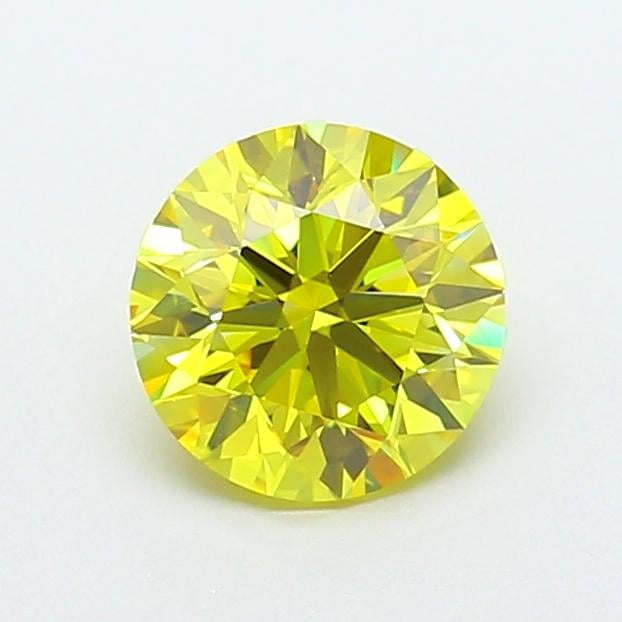 1.30 Ct. Fancy Vivid Yellow Round Lab Grown Diamond
