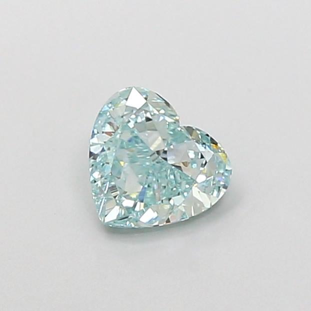 0.72 Ct. Fancy Intense Bluish Green Heart Lab Grown Diamond