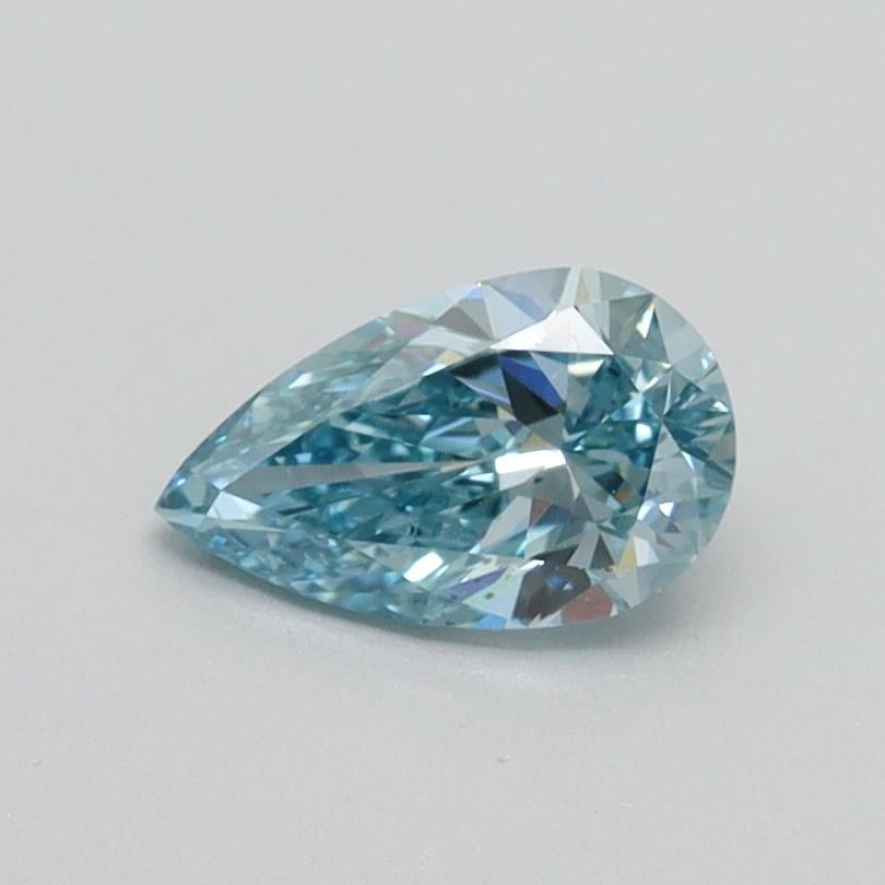 0.53 Ct. Fancy Vivid Green Blue Pear Lab Grown Diamond