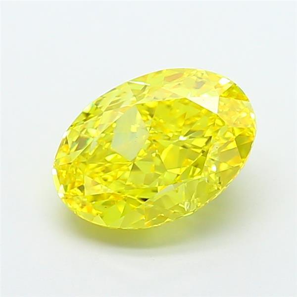 3.11 Ct. Fancy Vivid  Yellow Oval Lab Grown Diamond