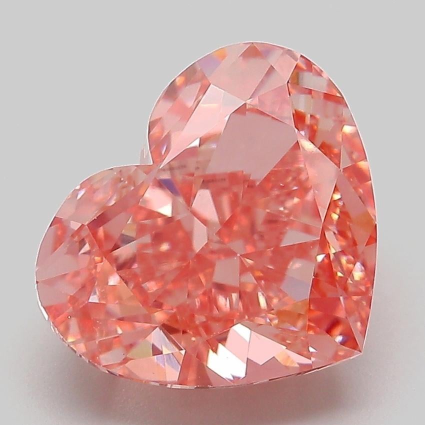 5.27 Ct. Fancy Vivid  Pink Heart Lab Grown Diamond