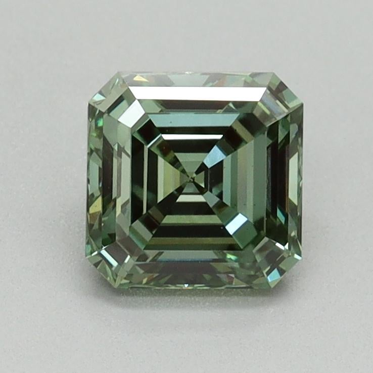 1.01 Ct. Fancy Vivid Green Asscher Lab Grown Diamond