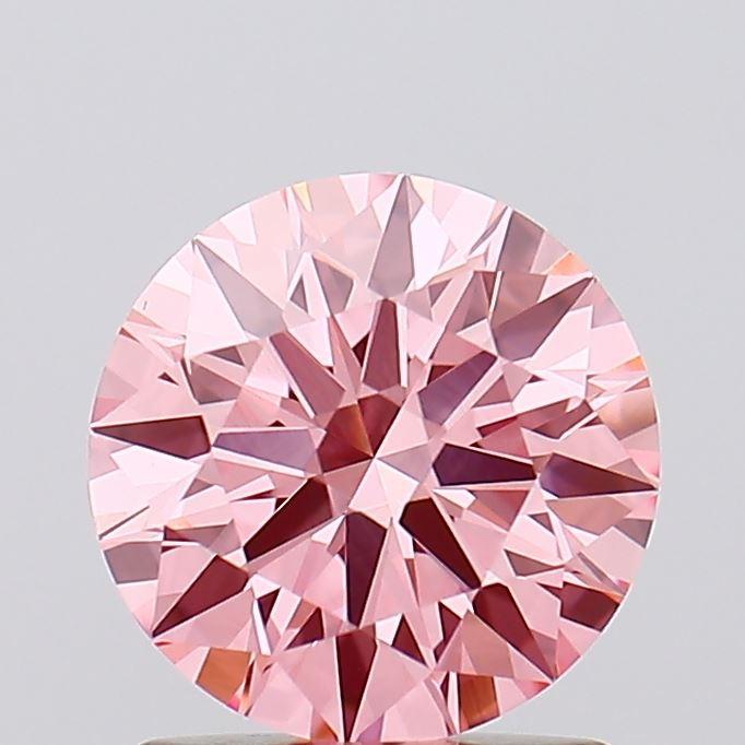 1.35 Ct. Fancy Vivid Pink Round Lab Grown Diamond