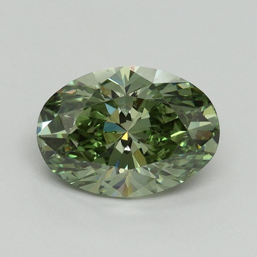 2.02 Ct. Fancy Vivid Green Oval Lab Grown Diamond