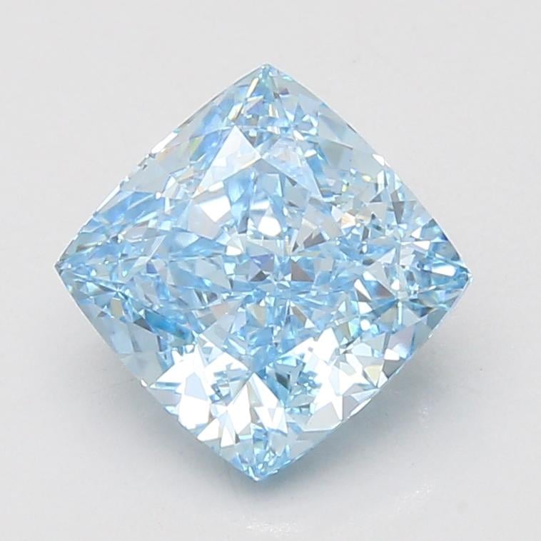 3.12 Ct. Fancy Vivid Blue Cushion Lab Grown Diamond