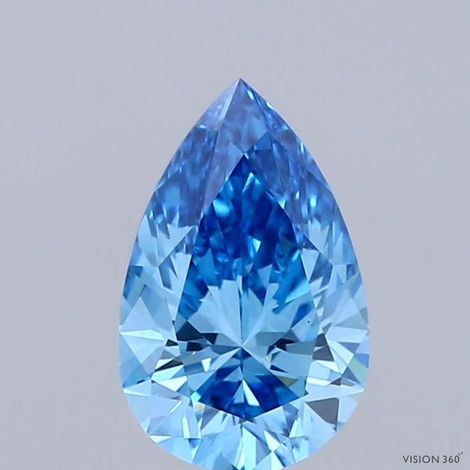 1.02 Ct. Fancy Vivid Blue Pear Lab Grown Diamond