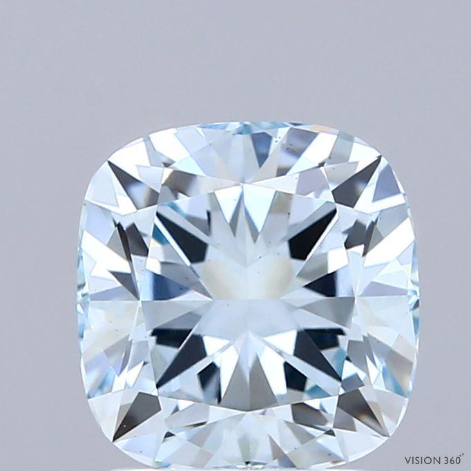 2.26 Ct. Fancy Intense Blue Cushion Lab Grown Diamond