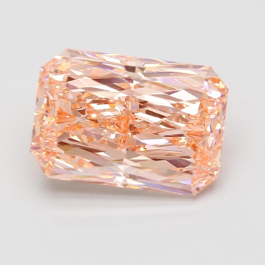 9.10 Ct. Fancy Vivid Orangy Pink Radiant Lab Grown Diamond