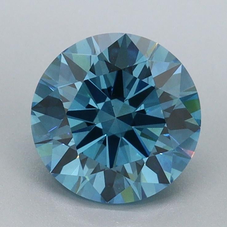 1.43 Ct. Fancy Vivid Blue Round Lab Grown Diamond