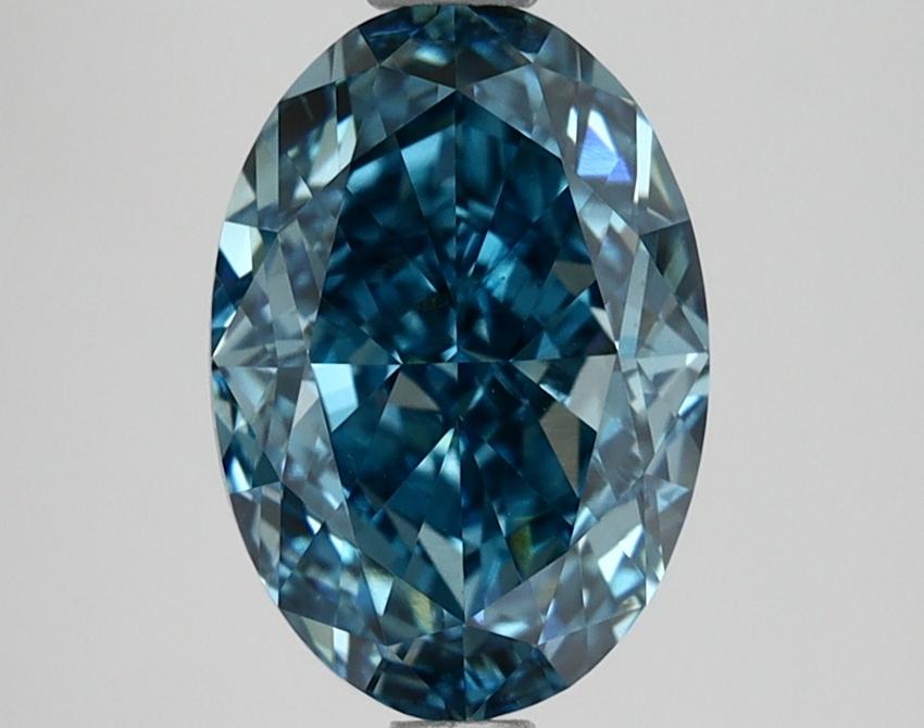 2.57 Ct. Fancy Vivid Blue Oval Lab Grown Diamond