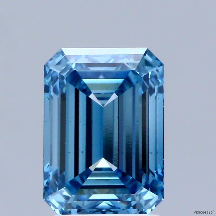 2.14 Ct. Fancy Vivid Blue Emerald Lab Grown Diamond