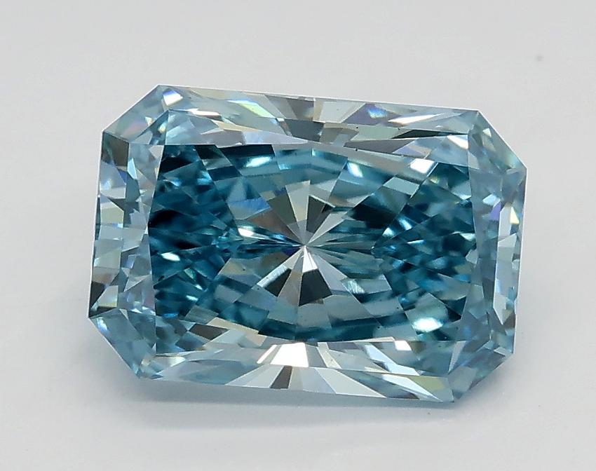 1.84 Ct. Fancy Vivid Greenish Blue Radiant Lab Grown Diamond