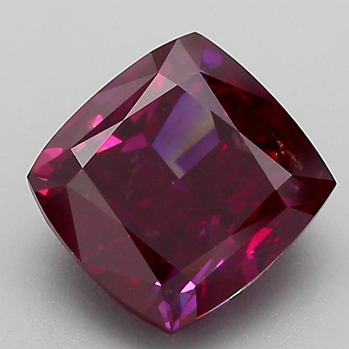 2.00 Ct. Fancy Purplish Red Cushion Lab Grown Diamond