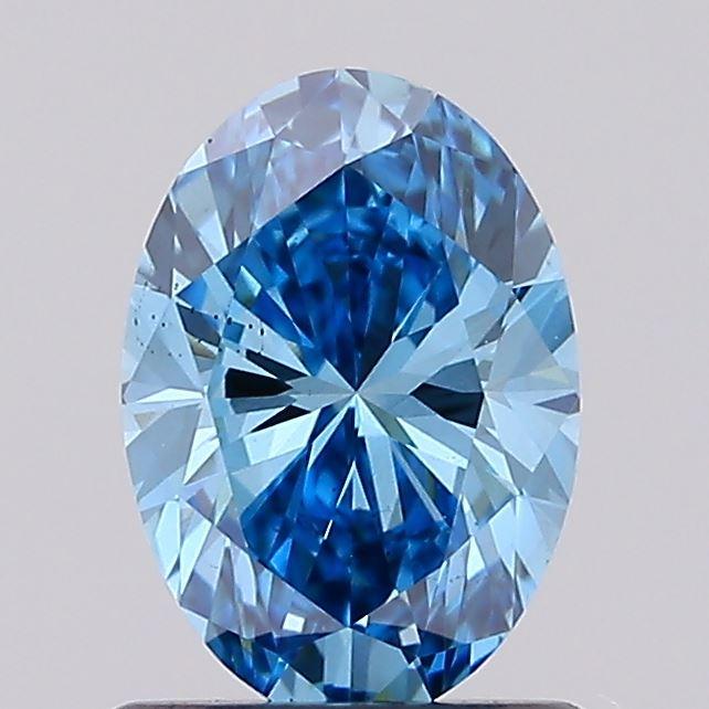 1.05 Ct. Fancy Vivid Blue Oval Lab Grown Diamond