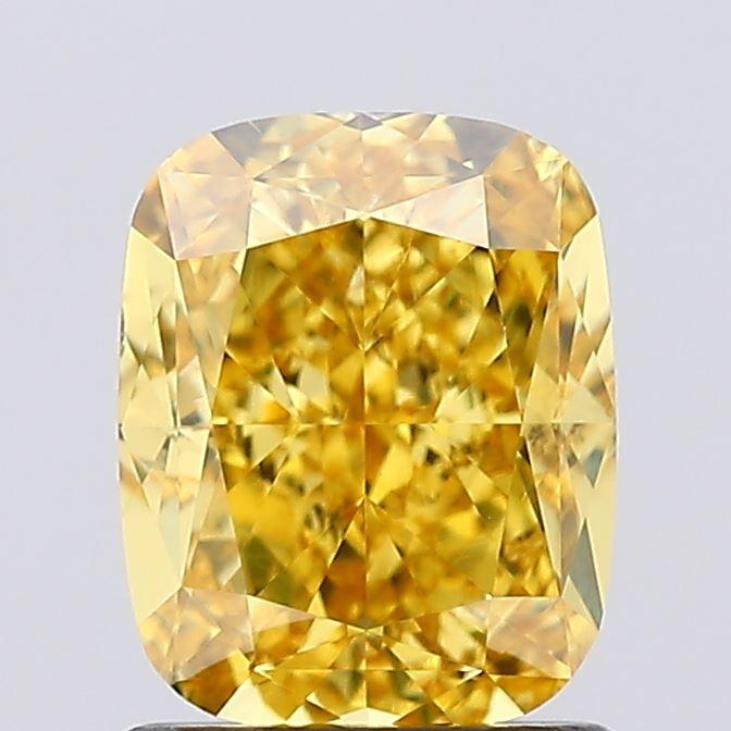 1.50 Ct. Fancy Vivid Yellow Cushion Lab Grown Diamond