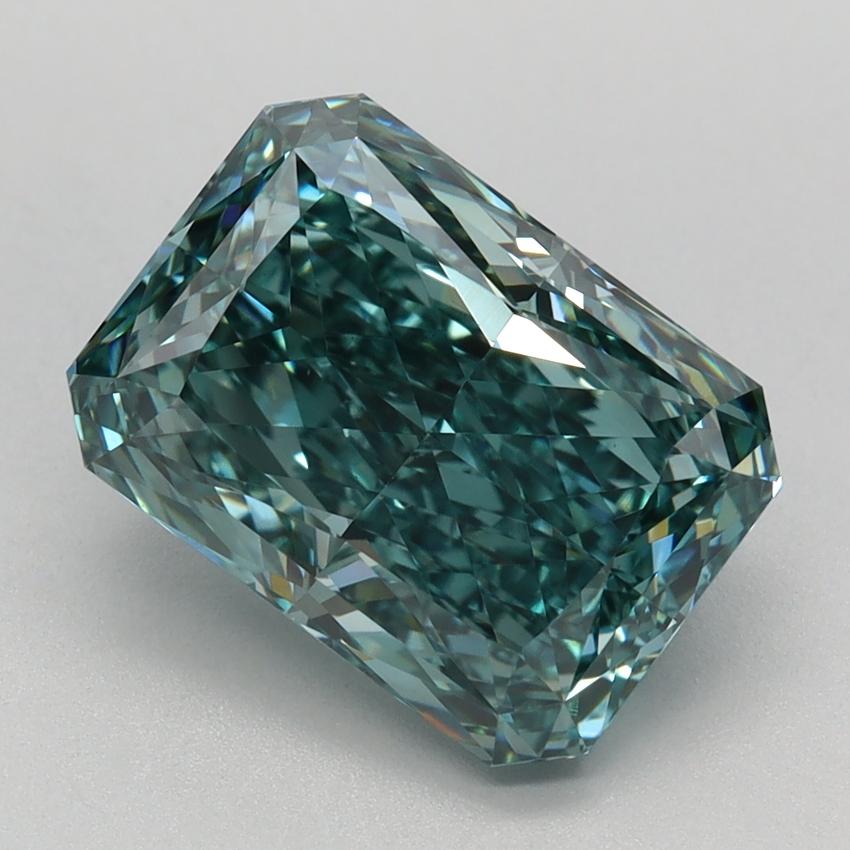 3.16 Ct. Fancy Vivid  Green Radiant Lab Grown Diamond