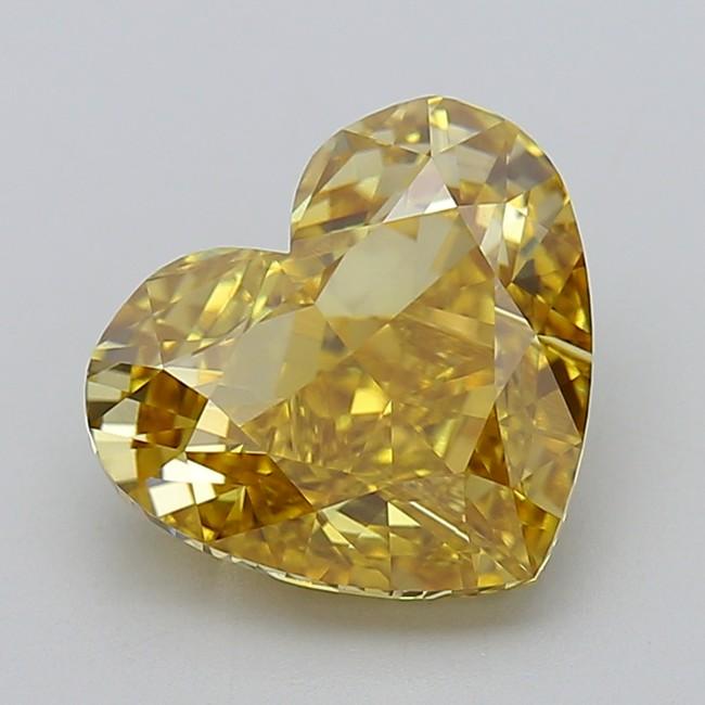 4.02 Ct. Fancy Vivid Brownish Yellow Heart Lab Grown Diamond