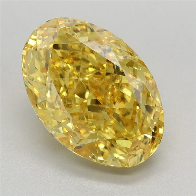 3.17 Ct. Fancy Vivid Yellow Oval Lab Grown Diamond
