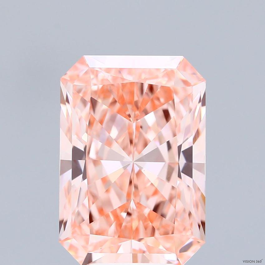 7.33 Ct. Fancy Vivid Pink Radiant Lab Grown Diamond