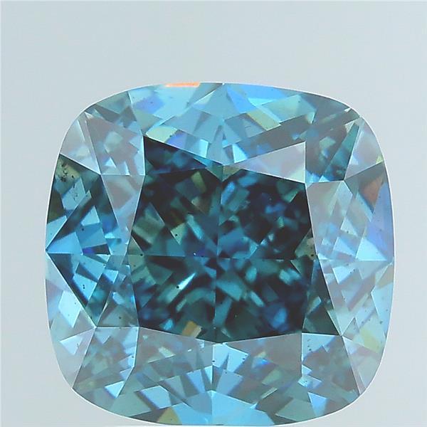 4.03 Ct. Fancy Vivid Blue Cushion Lab Grown Diamond