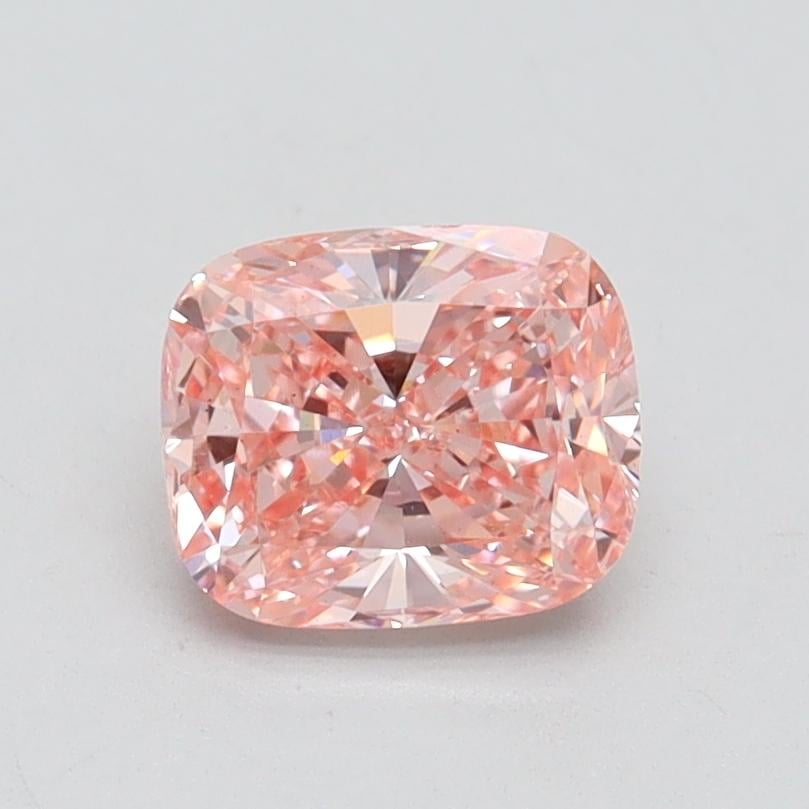 1.00 Ct. Fancy Vivid Pink Cushion Lab Grown Diamond