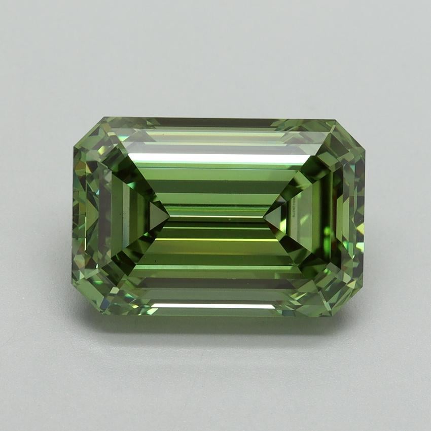 6.09 Ct. Fancy Vivid Pacific Green Emerald Lab Grown Diamond