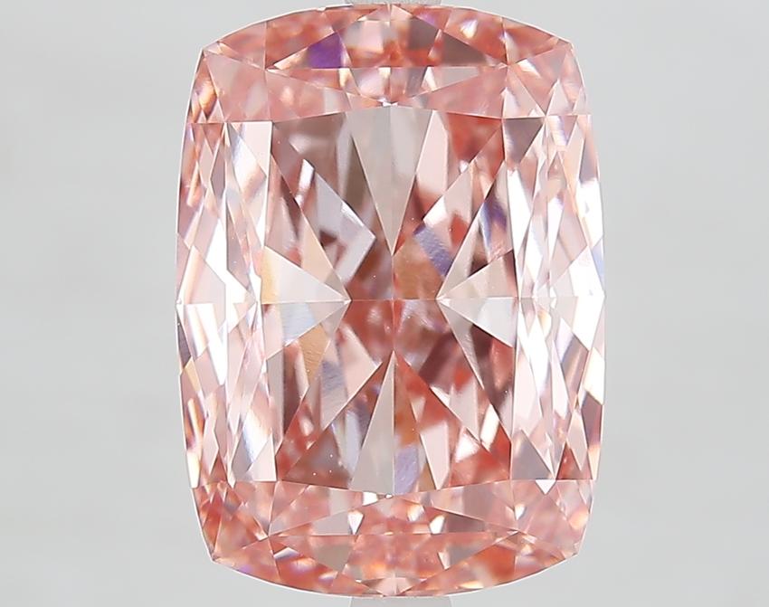 7.09 Ct. Fancy Vivid Pink Cushion Lab Grown Diamond