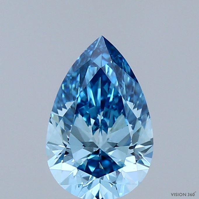 1.09 Ct. Fancy Vivid  Blue Pear Lab Grown Diamond