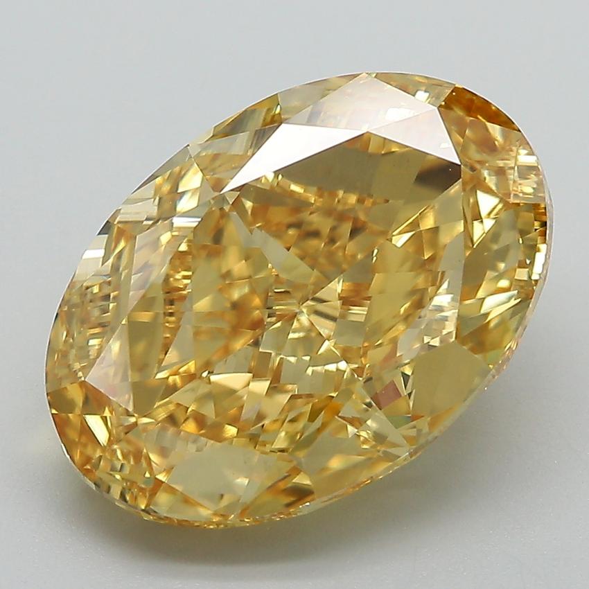 7.53 Ct. Fancy Vivid  Yellow Oval Lab Grown Diamond
