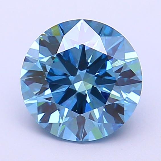 1.52 Ct. Fancy Vivid Blue Round Lab Grown Diamond