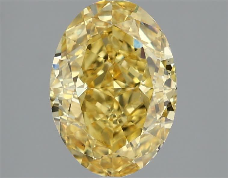 2.50 Ct. Fancy Vivid Yellow Oval Lab Grown Diamond