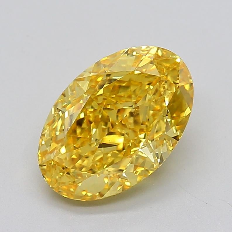 3.58 Ct. Fancy Vivid  Yellow Oval Lab Grown Diamond