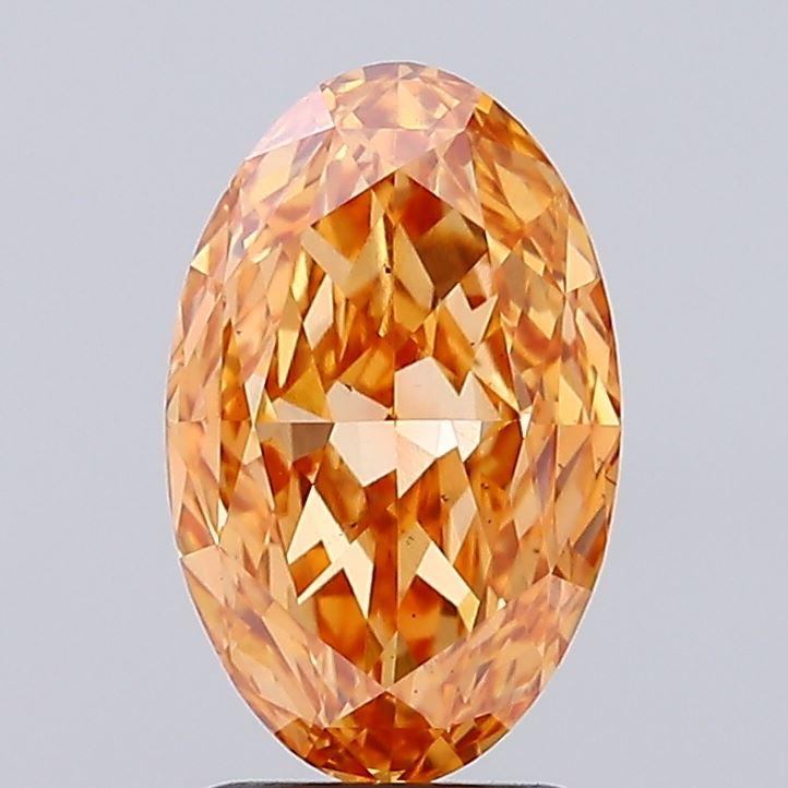 2.70 Ct. Fancy Vivid  Orange Oval Lab Grown Diamond