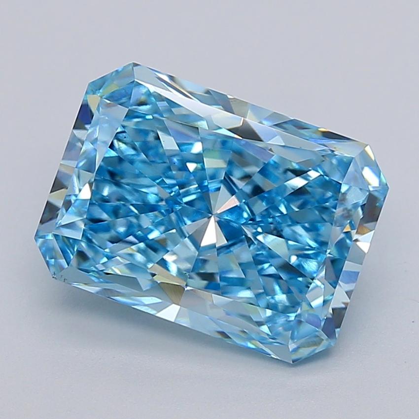 6.03 Ct. Fancy Vivid  Blue Radiant Lab Grown Diamond