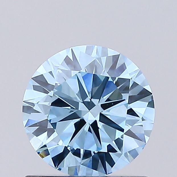 0.73 Ct. Fancy Vivid Blue Round Lab Grown Diamond