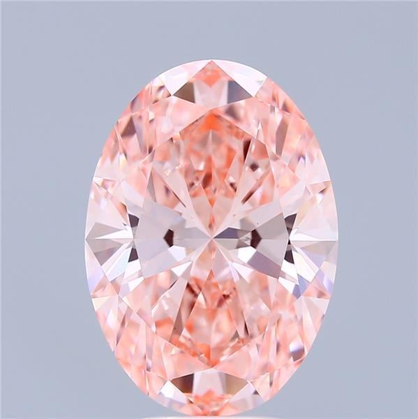 6.06 Ct. Fancy Vivid Pink Oval Lab Grown Diamond