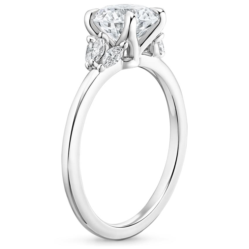 18K White Gold Mara Diamond Ring, large side view