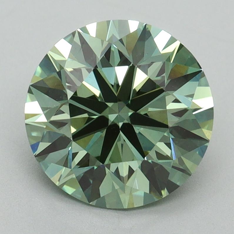 2.43 Ct. Fancy Vivid Green Round Lab Grown Diamond