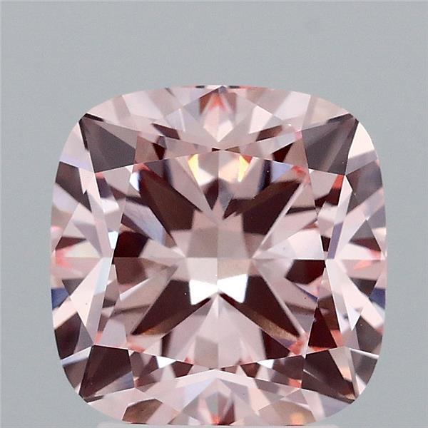 3.06 Ct. Fancy Intense Pink Cushion Lab Grown Diamond