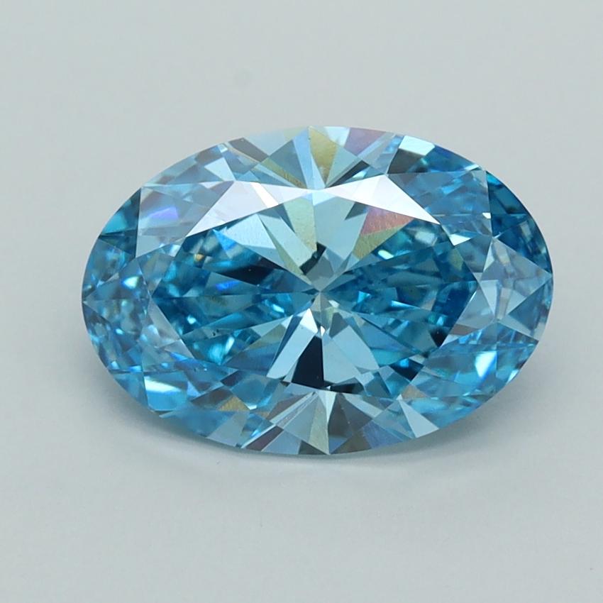 2.04 Ct. Fancy Vivid  Blue Oval Lab Grown Diamond