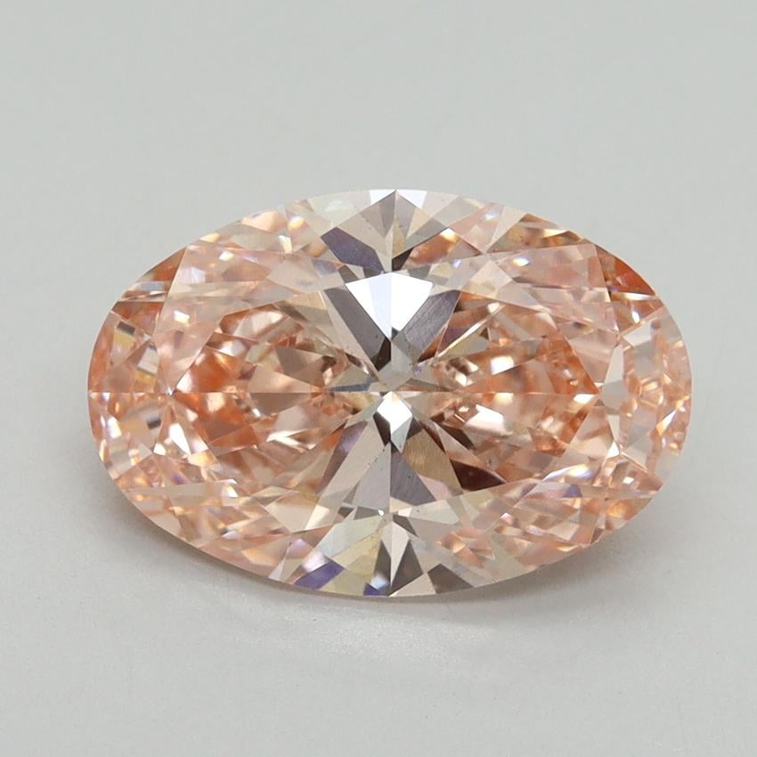 3.08 Ct. Fancy Vivid Pink Oval Lab Grown Diamond