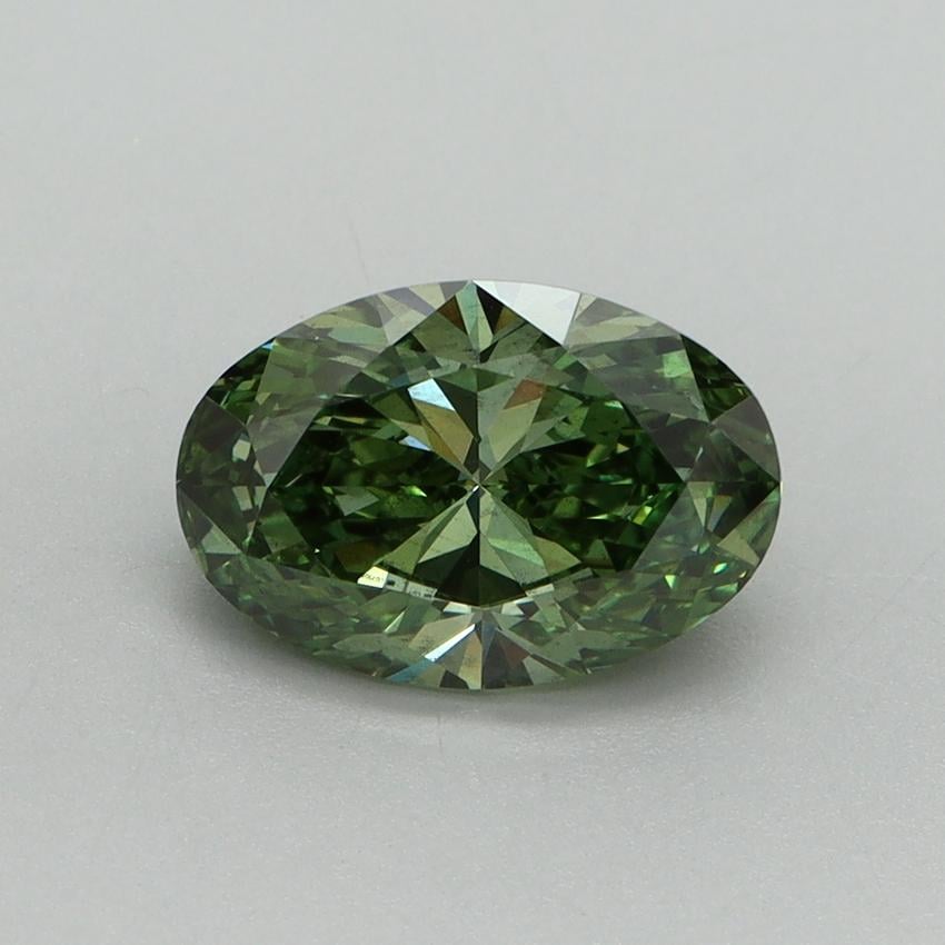 1.64 Ct. Fancy Vivid Green Oval Lab Grown Diamond