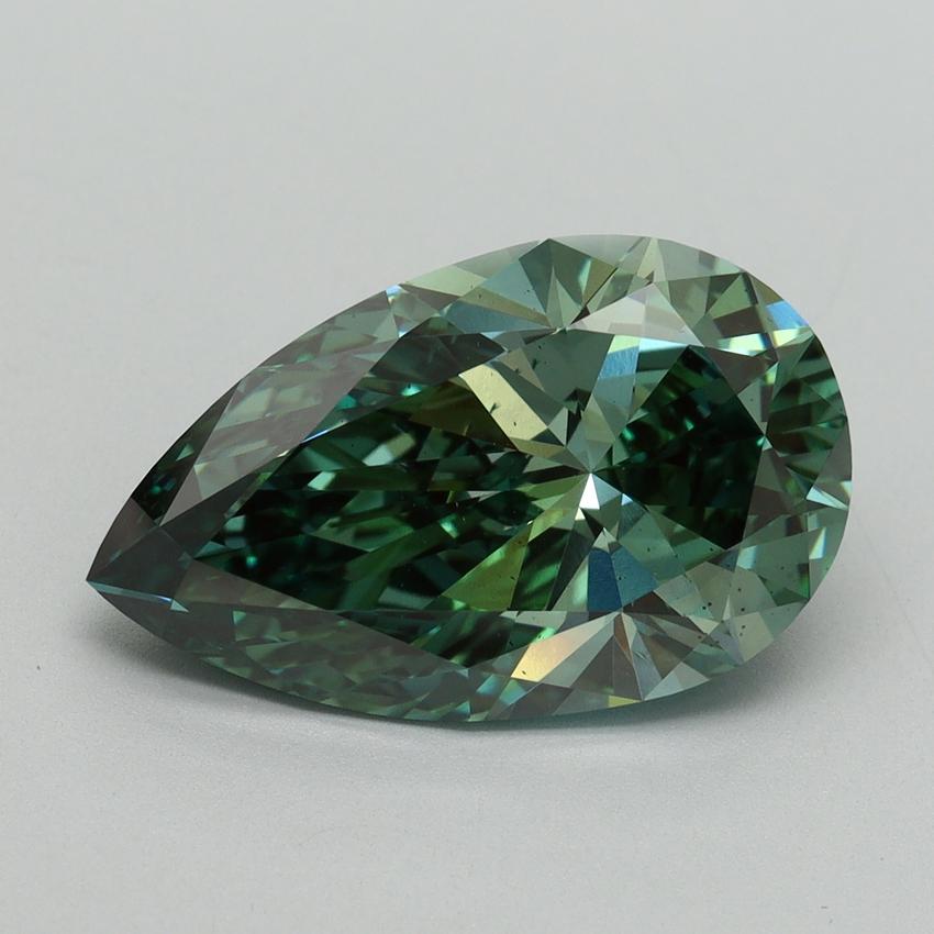 5.03 Ct. Fancy Vivid Green Pear Lab Grown Diamond