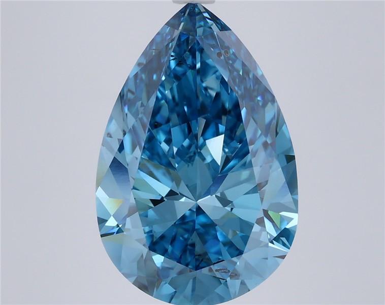 7.01 Ct. Fancy Vivid Blue Pear Lab Grown Diamond